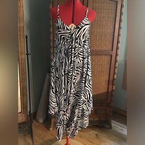 Cost Plus World Market Black and White Zebra Print Maxi Dress